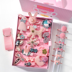 New Girls Hairpin Baby Hair Accessories Korean Version Princess Headwear 24-piece Set Children's Hairpin Hair Circle Gift Box Set