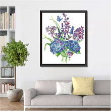 Joysunday十字绣绣球花客厅卧室自绣刺绣挂画diy材料厂家一件代发