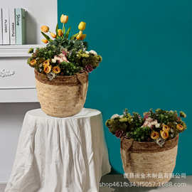 衣物收纳筐北欧ins创意柳编手提脏衣篓玩具编织收纳整理篮花篮