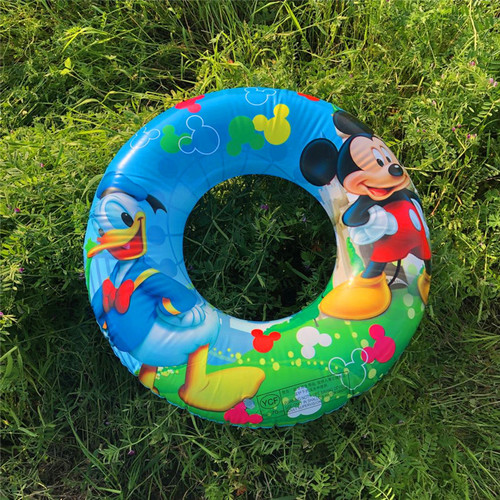 Children's swimming ring manufacturer hot-selling new cartoon animation inflatable children's single-layer linen swimming ring wholesale