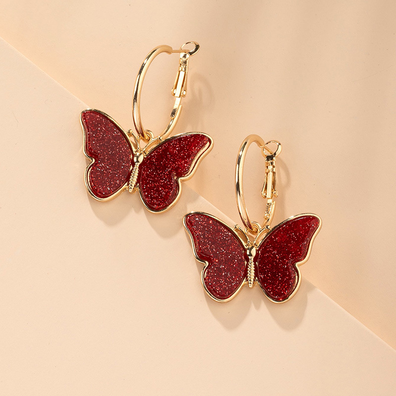 Korean Fashion Simple Women's Butterfly Earrings Wholesale Nihaojewelry display picture 4