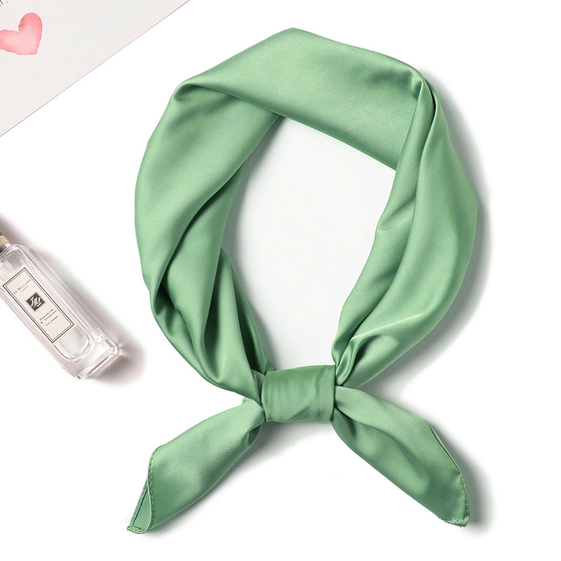Simple solid color scarf for women, simulated silk square scarf 70cm European and American basic style with shirt, professional scarf to tie hair_voghion.com