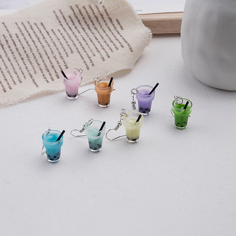 1 Pair Simple Style Cup Plastic Resin Women's Drop Earrings display picture 3