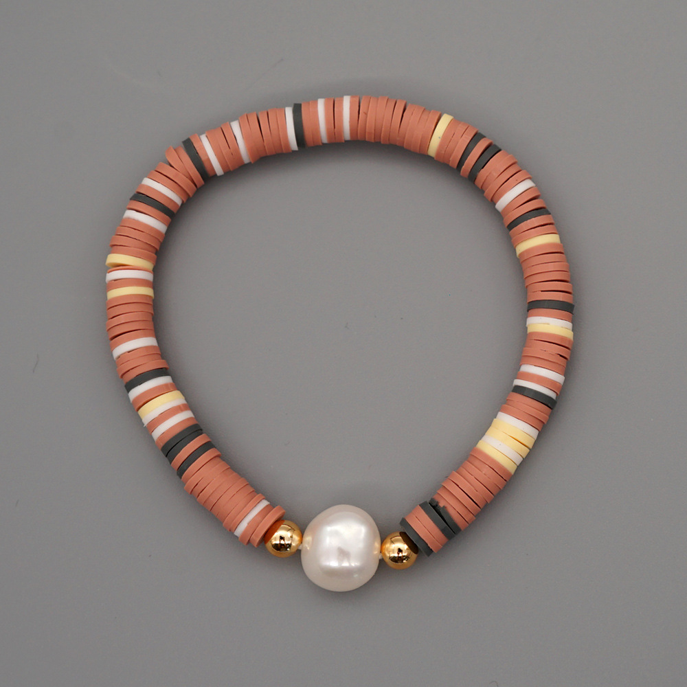 retro pearl colored soft clay braceletpicture13
