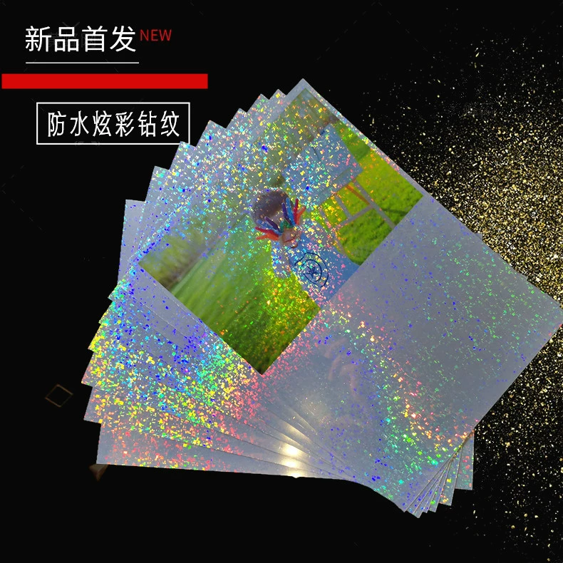 Водонепроницаемая фотобумага формата A4 (красочный ромбовидный узор) цветная лазерная фотобумага цветная Серебряная фотобумага для струйной печати красочная Светоотражающая фотобумага