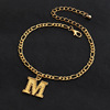 Brand accessory, universal pendant with letters, ankle bracelet, European style, wholesale