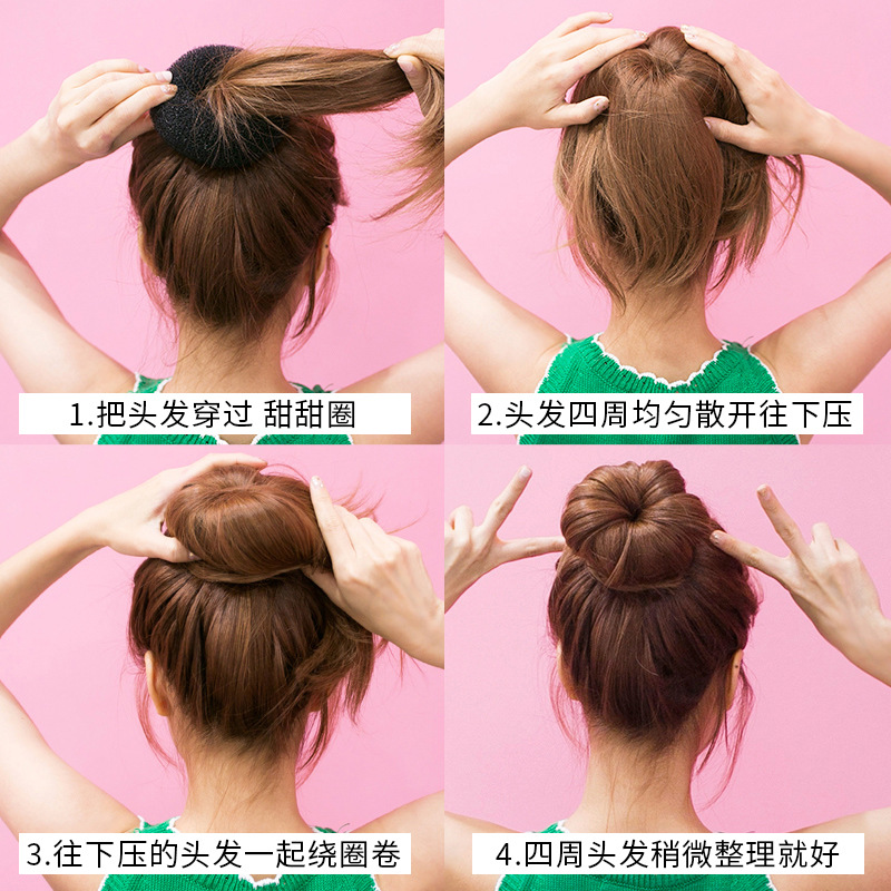 Molde para Moños de Pelo Tipo Donut para Mujeres, Molde para Moños Esponjosos para Niñas, Coletero para Moños, Accesorio para el Cabello Estilo Coreano.