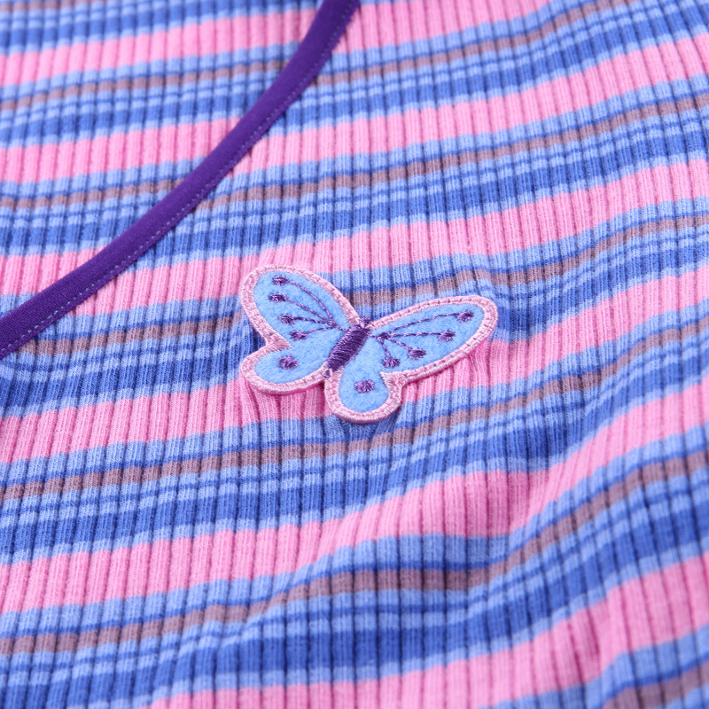summer new butterfly print sexy double zipper cardigan  NSXE27243