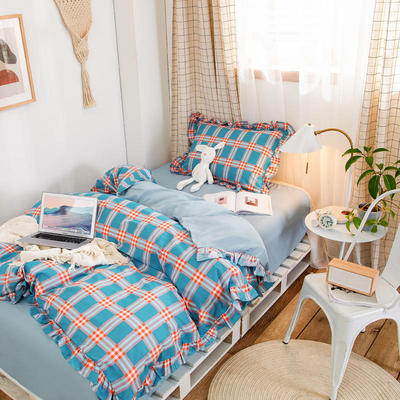 全棉三件套少女心公主風床單被套床笠宿舍寢室三件套純棉微商爆款