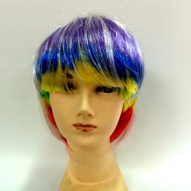 Yiwu International Trade City multi-layer animation factory direct sales all kinds of foreign trade short straight wig head cover to export wig