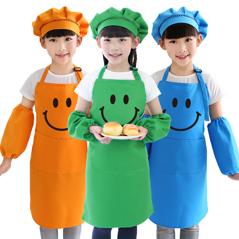 Estilo coreano de moda para niños uniforme de nylon delantal cocina limpieza del hogar publicidad delantal Halter logotipo personalizado