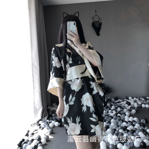 Lin Linting's new sexy underwear Japanese style printed magnolia kimono game uniform temptation dropshipping 2412