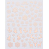 Nail stickers, Christmas fake nails contains rose for nails, 2022, pink gold, with snowflakes