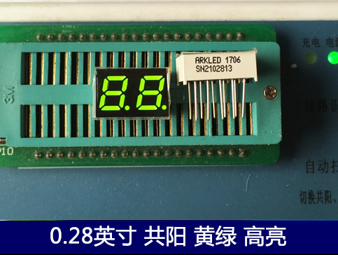 ARK 方舟 0.28英寸二位高亮黄绿色共阳数码管 ARK SN2102813