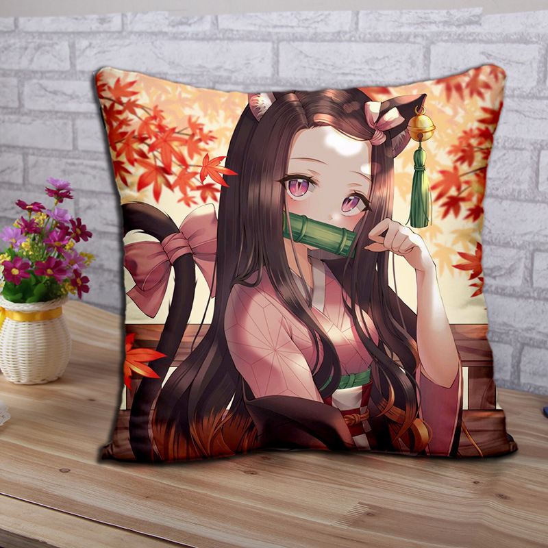 漫乐宅品鬼滅之刃动漫抱枕鬼灭之刃灶门祢豆子日本二次元枕套定制