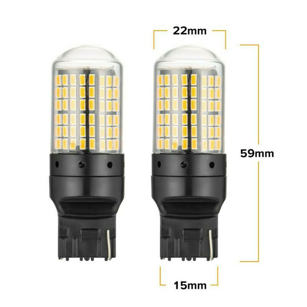 3014 144smd 7443 1157 luces de freno de alto brillo decodificación anti-frecuencia T20 amarillo image 3