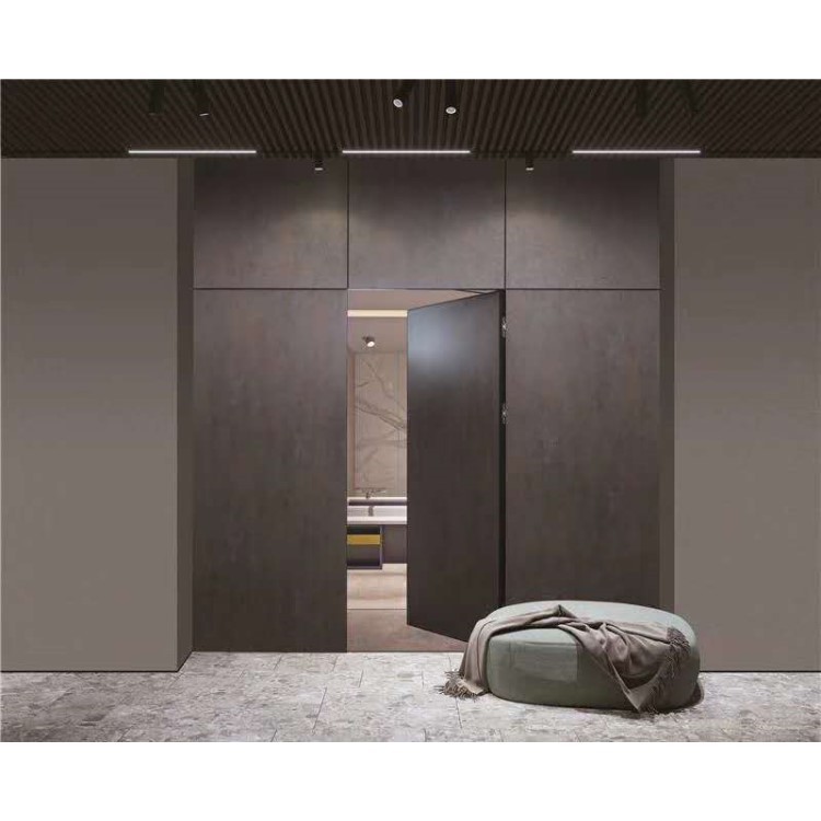 Foshan Luz de fábrica de lujo simple 2020 nueva puerta ecológica puerta compuesta de madera maciza una puerta a la puerta invisible creativa superior image 4