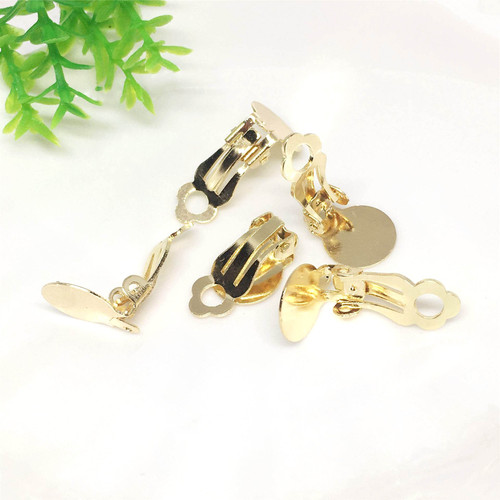 No piercing ear clip accessories diy earrings handmade frog ear clip 10mm flat support sticky jewelry material earring conversion