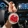 Creative Eternal Flower Keychain Acrylic Ball Rose Car Hanging Valentine's Day Gifts Give Wife's Car Internal Decoration