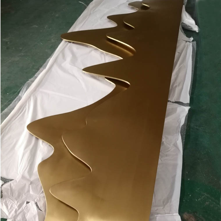 拉丝古铜不锈钢山水造型装饰电视墙过道装饰背景定做