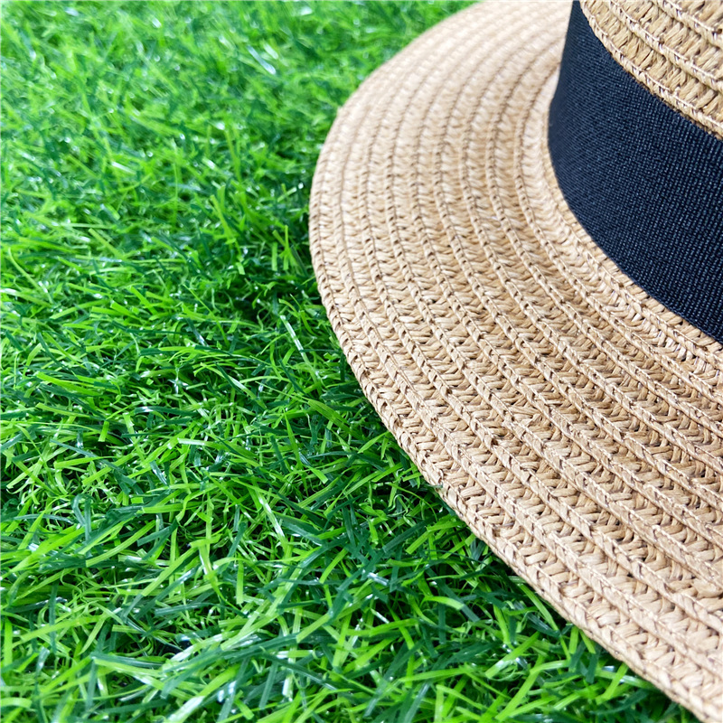 Korean Straw Hat Shading Hat Summer Flat-brimmed Bow Straw Flat Top Hat display picture 4