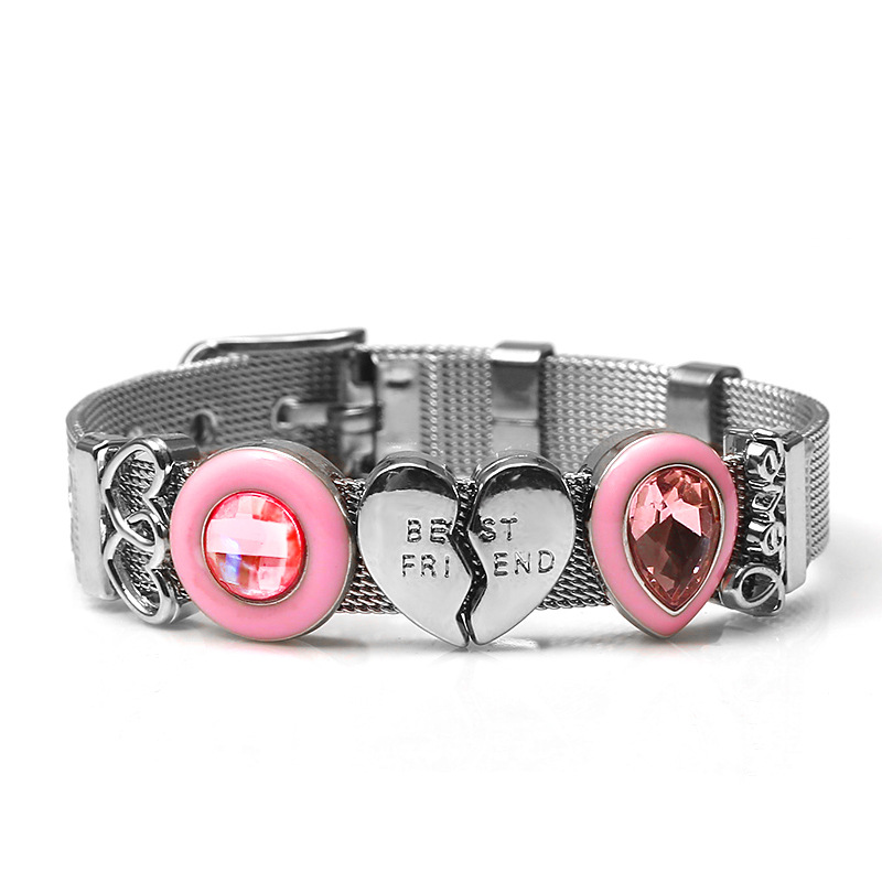 Cute Number Heart Shape Horse Stainless Steel Alloy Plating Inlay Rhinestones Bangle display picture 3