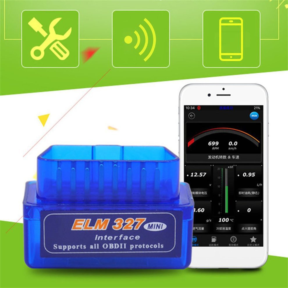 速卖通汽车检测仪 ELM 327 V2.1迷你蓝牙ELM327 Bluetooth OBD2