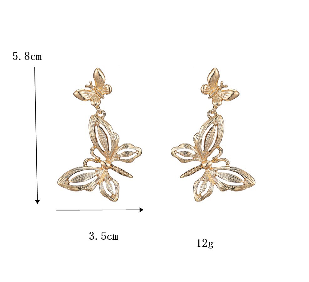 New S925 Pure Silver Earrings Alloy Hollow Butterfly Earrings Wholesale Nihaojewelry display picture 12
