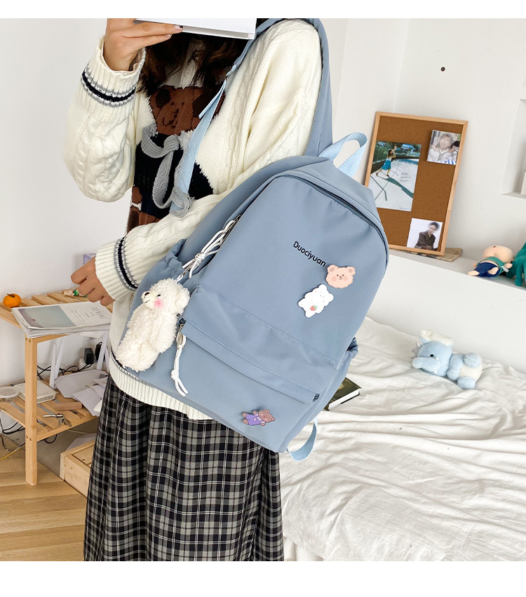 Simple Students Cute School Bag Vintage Soft Backpack display picture 27