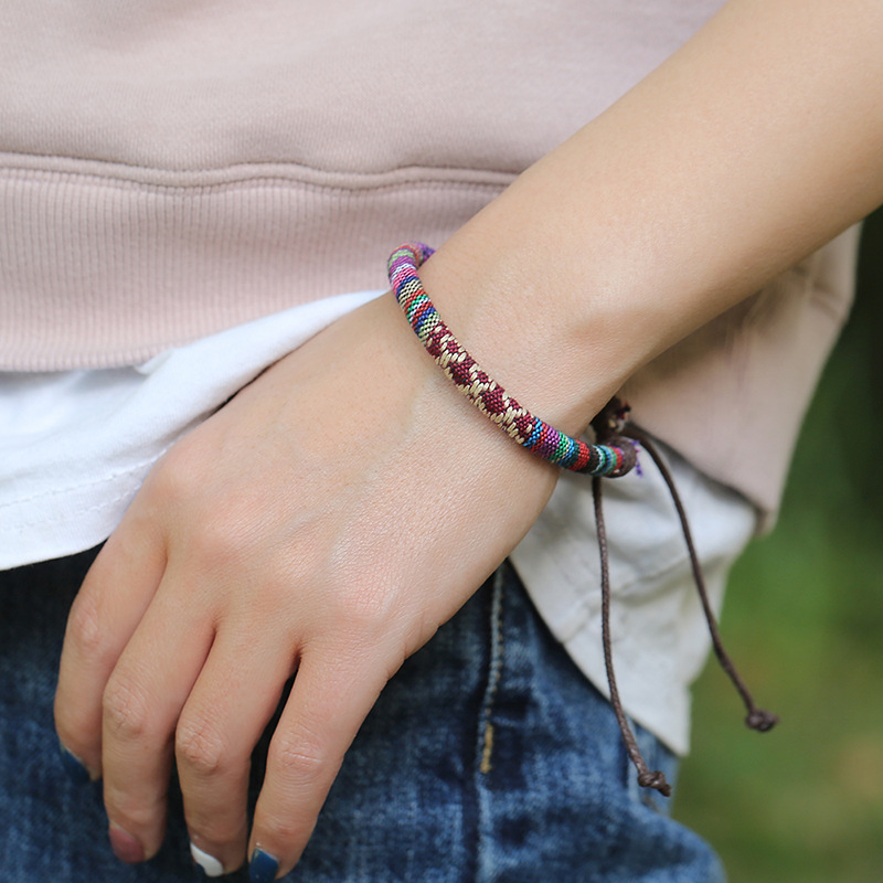 Ethnic Style Braided Simple Wild Colored Bracelet For Women Jewelry Nihaojewelry display picture 6