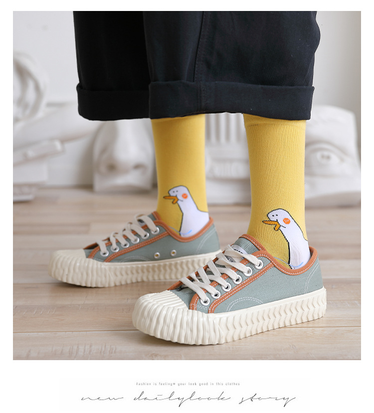 Fashion Cartoon Goose Head Funny Printing Medium Tube Socks Wholesale Nihaojewelry display picture 8