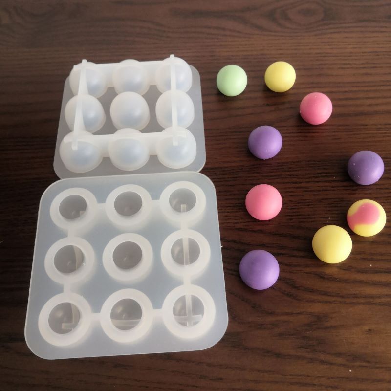FDA 九连球形滴胶模具 硅胶吐司模 手工皂 圆球装饰冰块 2.2cm详情6