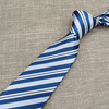 男士正裝職業制服藍色條紋領帶現貨零售銀行員工領帶