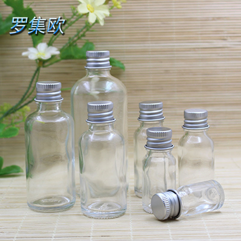 透明精油瓶分装调试玻璃空瓶铝盖5/10/15/20/30/50ml香水包装瓶