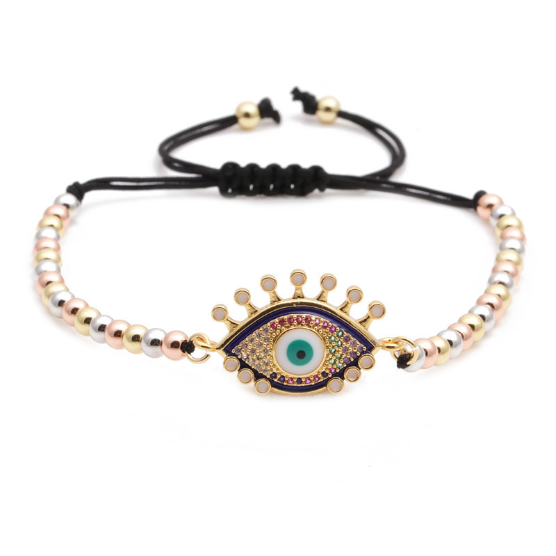 fashion trend new products micro-set zircon evil eye adjustable ladies bracelet wholesale nihaojewel