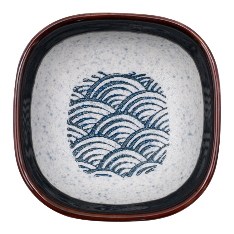 Platos de estilo japonés bajo vidriado, vajilla creativa para el hogar, plato de condimentos, plato de bocadillos, plato cuadrado de cerámica, plato de inmersión para restaurante