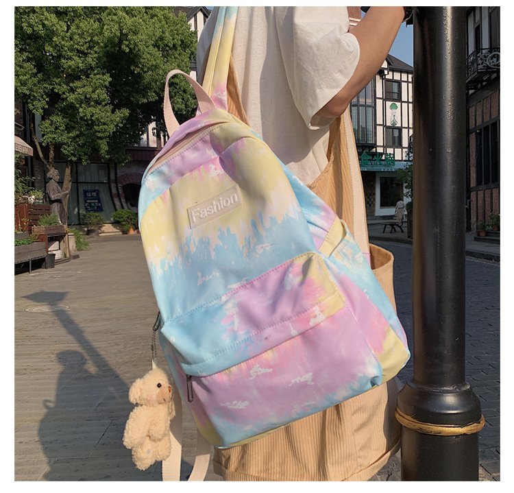 Mochila Escolar Nueva Moda Coreana Color Degradado Tie-dye Girl Estudiante Mochila Escolar Venta Al Por Mayor Nihaojewelry display picture 62