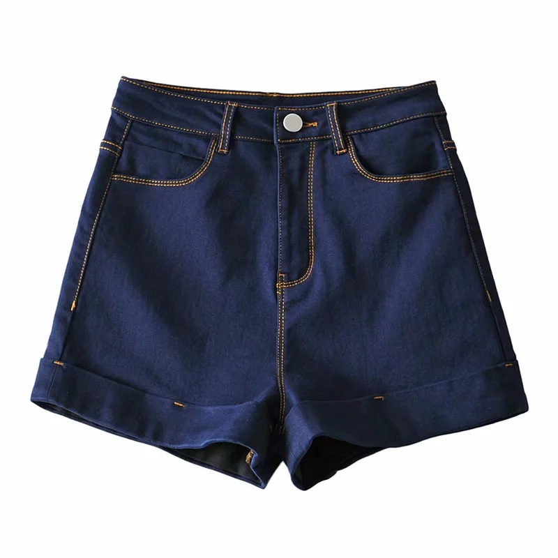 high waist slim denim shorts  NSAC14560