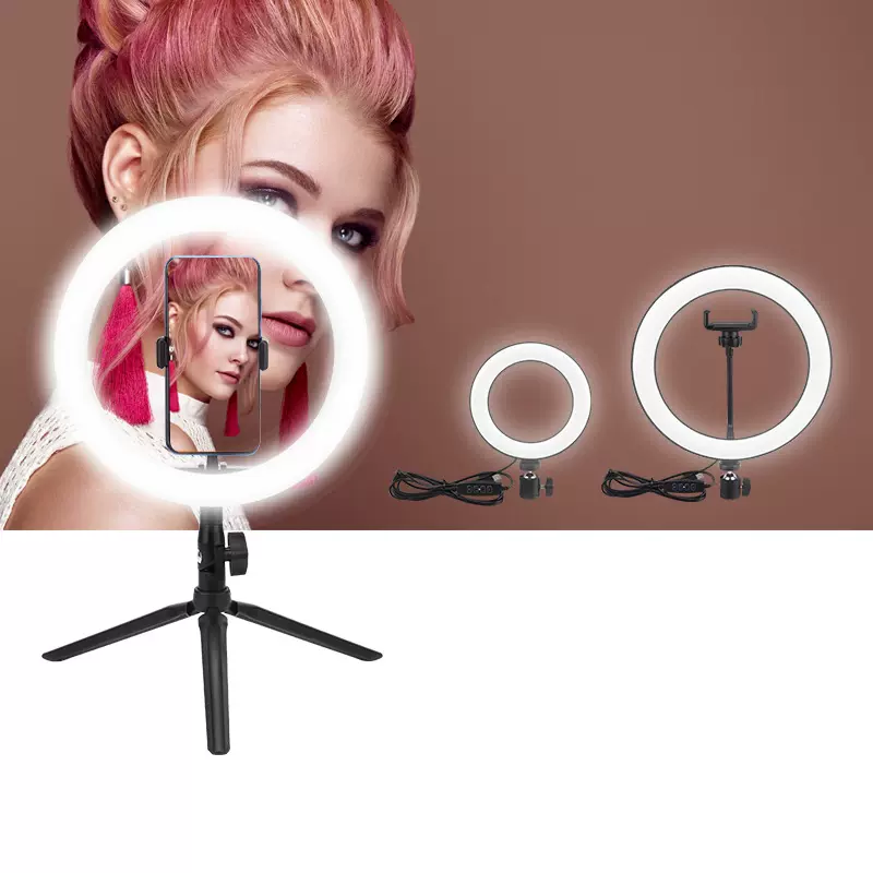 工厂现货 直播美颜神器地摊灯补光灯手机支架环形led灯自拍补光灯