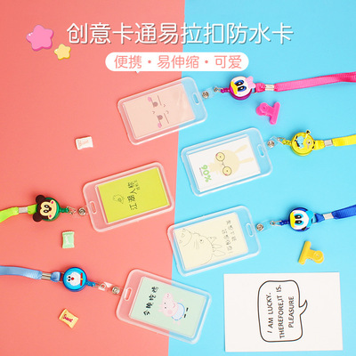 new pattern Cartoon Easy pull buckle Waterproof card student School license Badge Ferrule Lanyard Exhibition Brand Employee's card Kcal