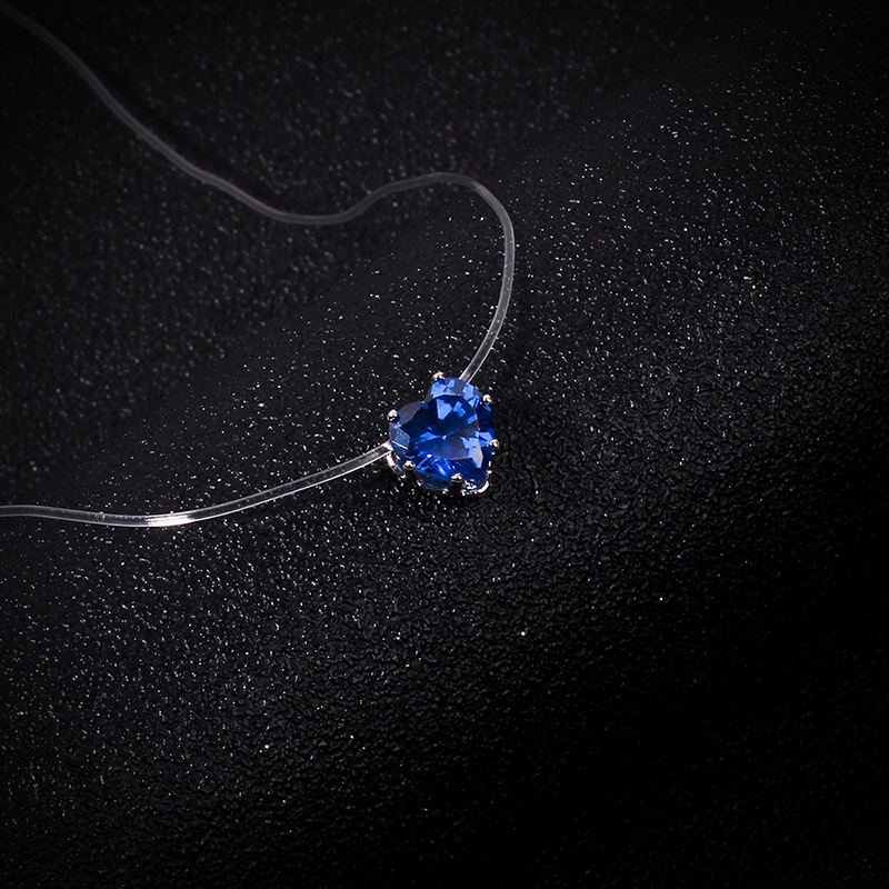3g Weight Alloy Pendant Material Necklace Classification Fishing Line Chain Material Woven Chain Chain Type Travel Occasion Fishing Line Material Heart Shape Pattern Women'S Gender Simple Style Style Pink, Red, Green, Blue Color Simple Style Heart Shape Fishing Line Woven Chain Pendant Necklaces Wholesale 19