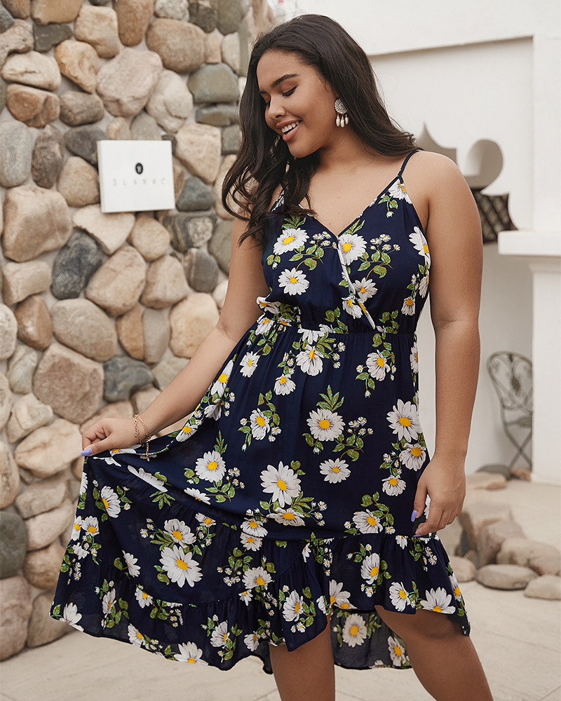 vestido de tirantes estampado de gran tamaño NSQH7931