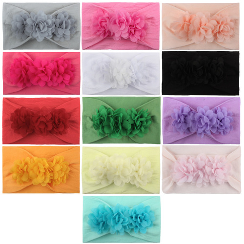 Chiffon flower baby hair accessories, soft and comfortable nylon headband, children's accessories, cute princess headband