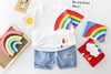 Summer children's rainbow set, sleeves, with short sleeve