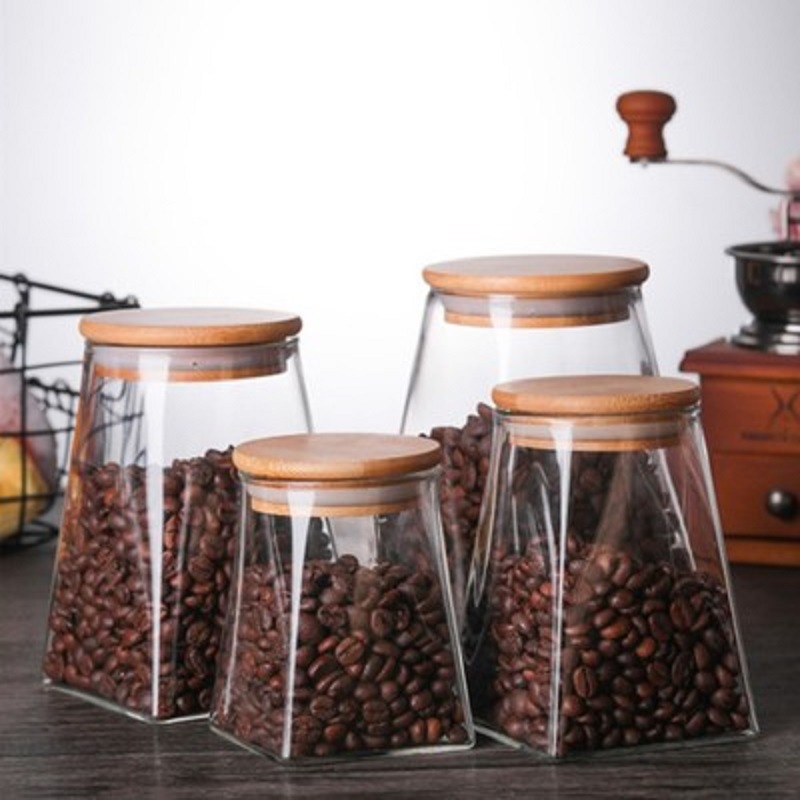 Tarro de almacenamiento cuadrado de gran capacidad de vidrio cuadrado tarro de vidrio de borosilicato tarro de almacenamiento tarro sellado tarro de almacenamiento de alimentos