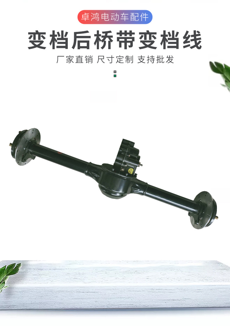 Electric Three-Wheel and Four-Wheel Vehicle 160 Drum Brake Rear Axle 500W Integrated Drum Brake Rear Axle Assembly with Gear Shift 1500W Motor