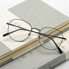 2021 Anti-Blue Light Eyeglass Frames, Polygonal Glasses, Myopia Glasses—Ready-to-Wear, Trendy Unisex Plain-Lens Goggles for Men and Women