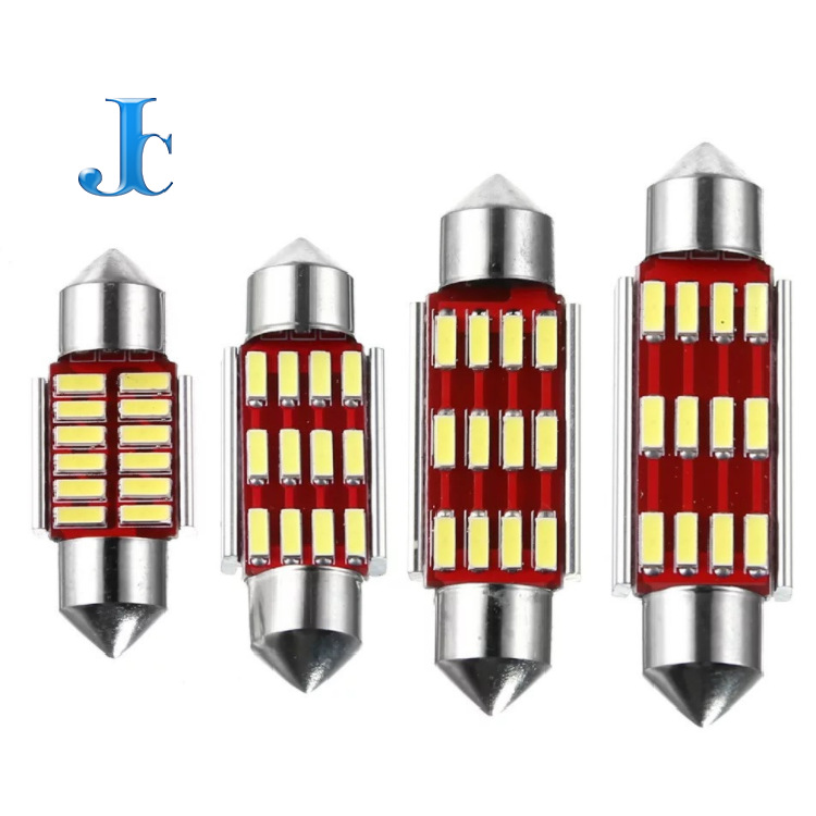 汽车led双尖4014-12smd室内车顶灯 牌照灯 无极解码双尖阅读灯|ms