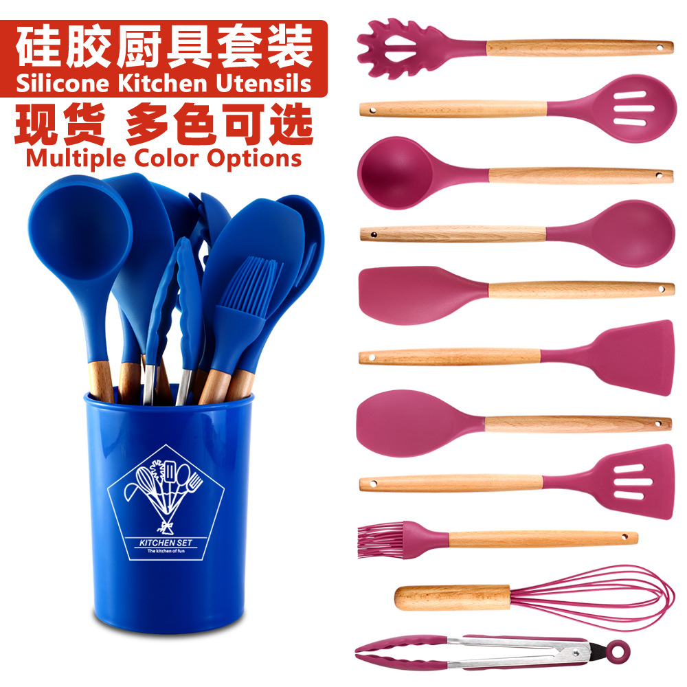 热卖亚马逊硅胶厨具套装 厨房用具家庭用品 Kitchen Utensil Set|ms