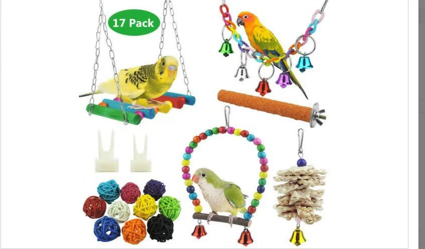 Оптовая Продажа с фабрики 17 шт. игрушка-Попугай Игрушка птица игрушка лестница станция стеллаж висит жевательный колокольчик мяч клетка для птиц Игрушка костюм